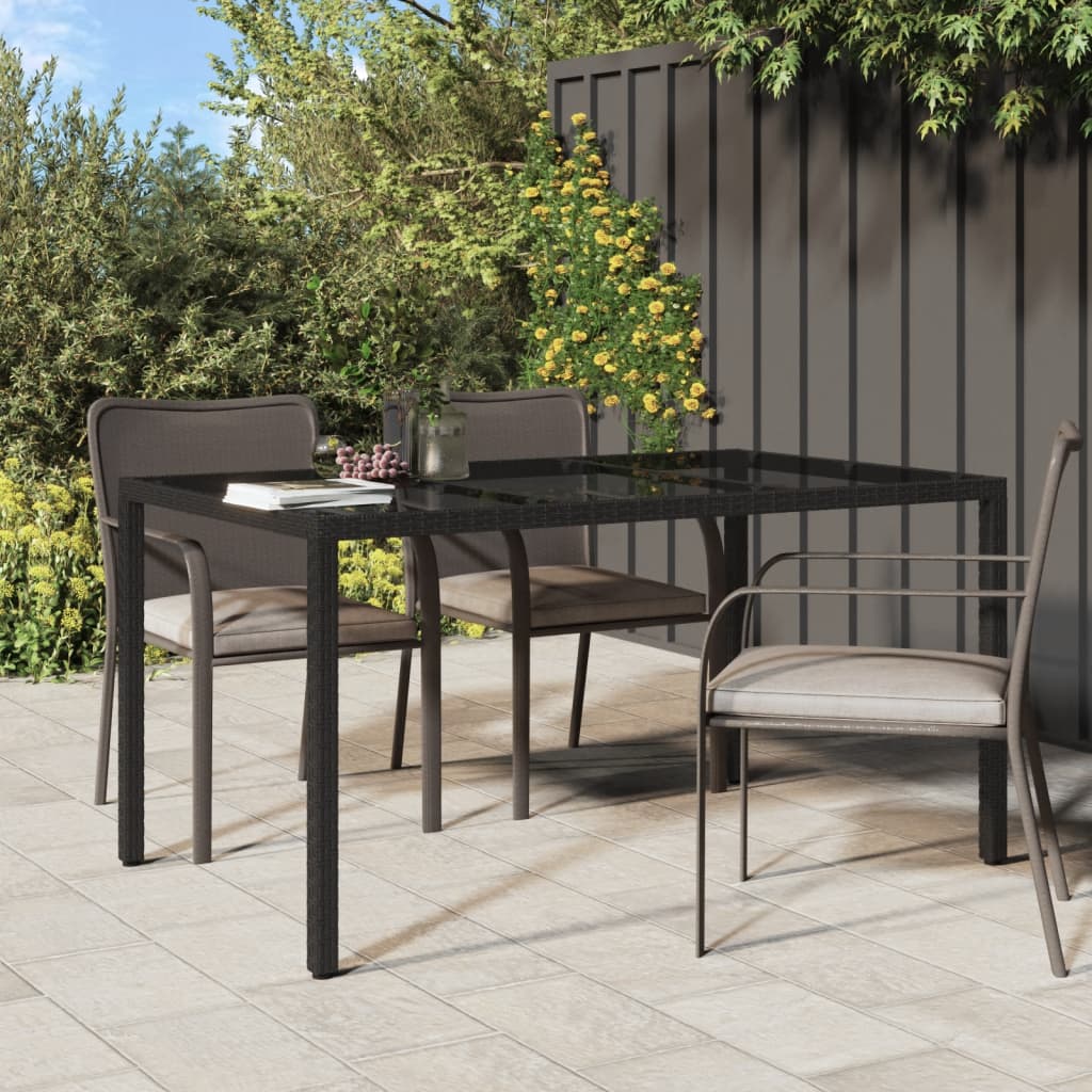 Outdoor Patio Rectangular Garden Dining Table With Glass Top Outside Tables - Bargainia.com - 8720286666425 - 316706