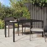 Outdoor Patio Rectangular Garden Dining Table With Glass Top Outside Tables - Bargainia.com - 