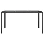 Outdoor Patio Rectangular Garden Dining Table With Glass Top Outside Tables - Bargainia.com - 