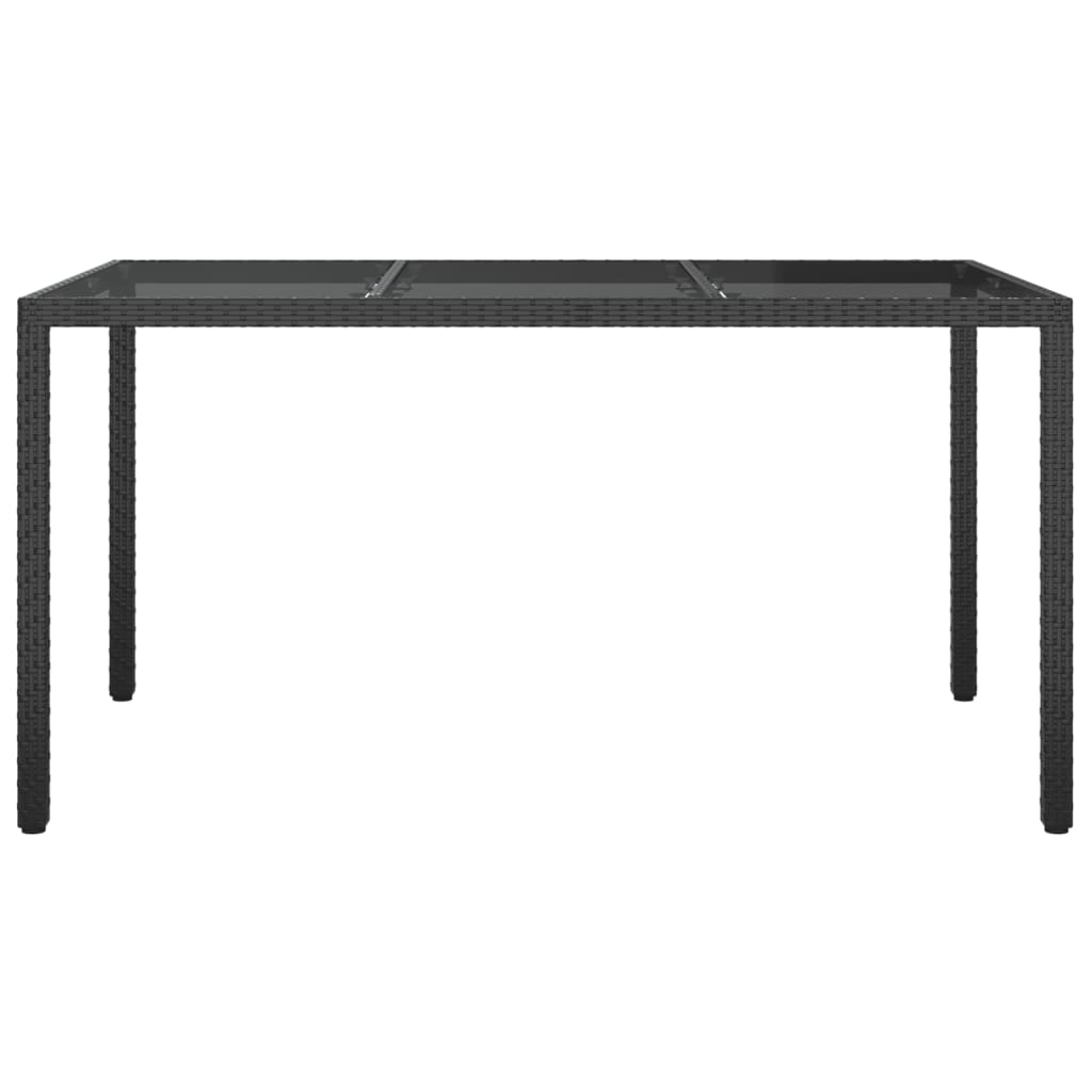 Outdoor Patio Rectangular Garden Dining Table With Glass Top Outside Tables - Bargainia.com - 
