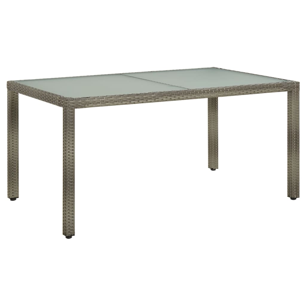 Outdoor Patio Rectangular Garden Dining Table With Glass Top Outside Tables - Bargainia.com - 8720286666432 - 316707