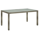 Outdoor Patio Rectangular Garden Dining Table With Glass Top Outside Tables - Bargainia.com - 