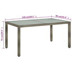 Outdoor Patio Rectangular Garden Dining Table With Glass Top Outside Tables - Bargainia.com - 