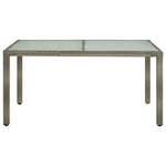 Outdoor Patio Rectangular Garden Dining Table With Glass Top Outside Tables - Bargainia.com - 