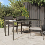 Outdoor Patio Rectangular Garden Dining Table With Glass Top Outside Tables - Bargainia.com - 