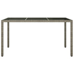 Outdoor Patio Rectangular Garden Dining Table With Glass Top Outside Tables - Bargainia.com - 