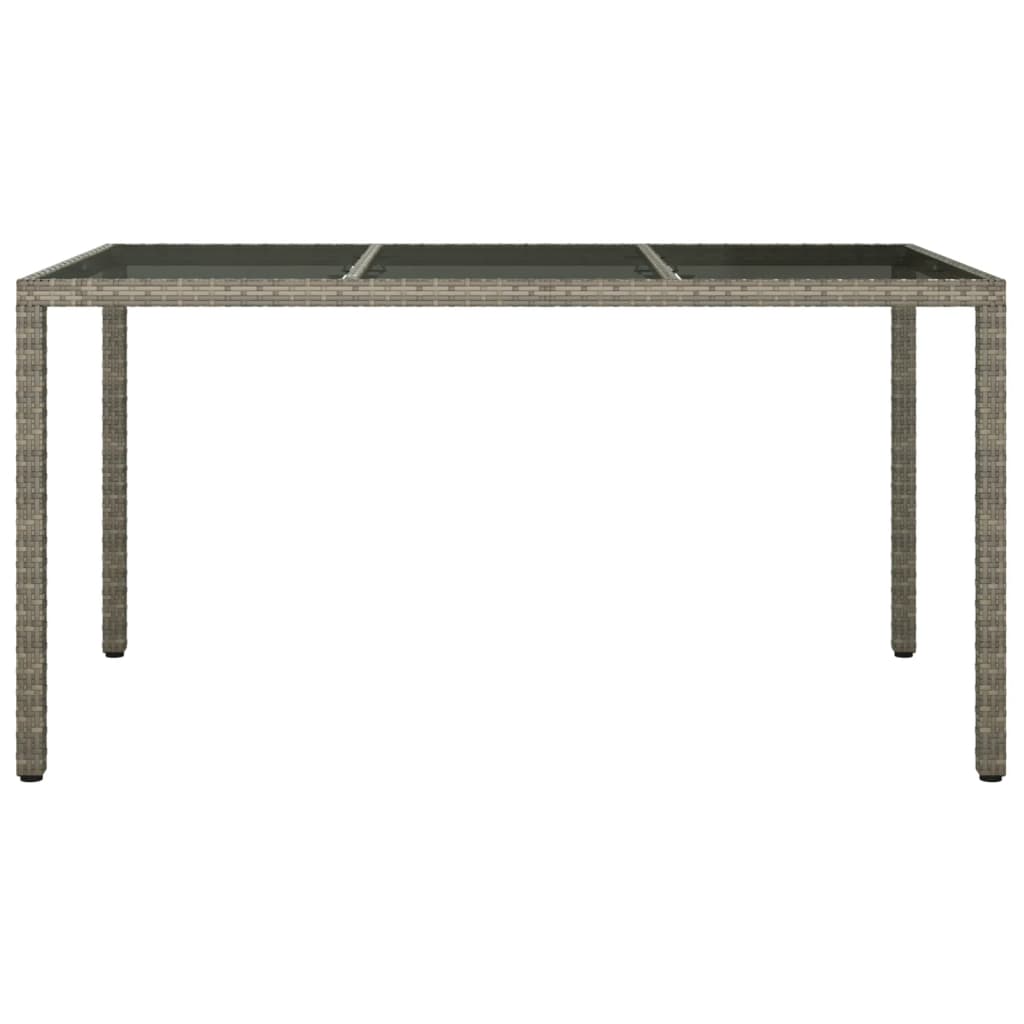Outdoor Patio Rectangular Garden Dining Table With Glass Top Outside Tables - Bargainia.com - 