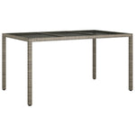 Outdoor Patio Rectangular Garden Dining Table With Glass Top Outside Tables - Bargainia.com - 