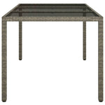 Outdoor Patio Rectangular Garden Dining Table With Glass Top Outside Tables - Bargainia.com - 