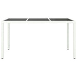 Outdoor Patio Rectangular Garden Dining Table With Glass Top Outside Tables - Bargainia.com - 