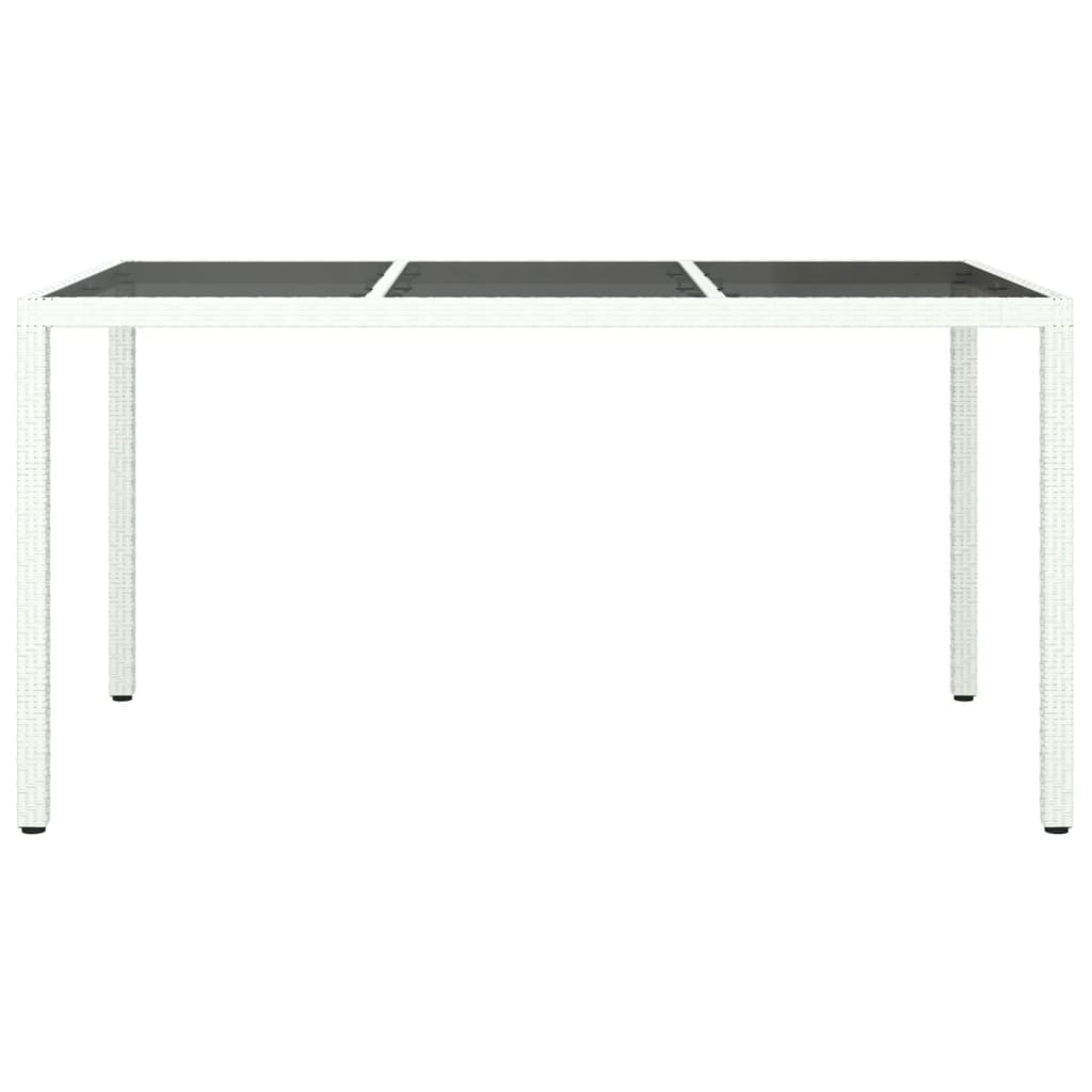 Outdoor Patio Rectangular Garden Dining Table With Glass Top Outside Tables - Bargainia.com - 