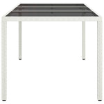 Outdoor Patio Rectangular Garden Dining Table With Glass Top Outside Tables - Bargainia.com - 