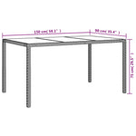 Outdoor Patio Rectangular Garden Dining Table With Glass Top Outside Tables - Bargainia.com - 