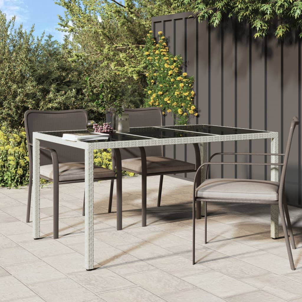 Outdoor Patio Rectangular Garden Dining Table With Glass Top Outside Tables - Bargainia.com - 8720286666456 - 316709
