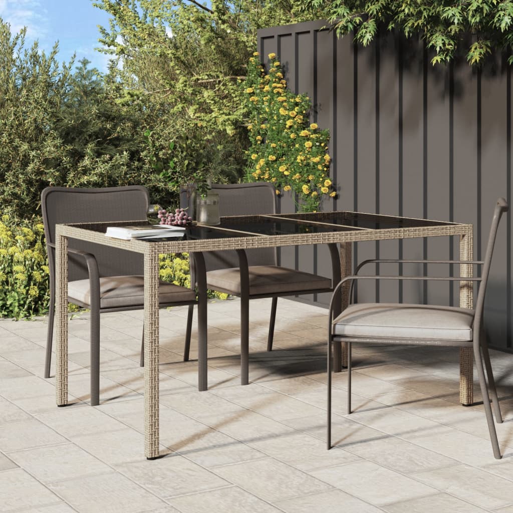 Outdoor Patio Rectangular Garden Dining Table With Glass Top Outside Tables - Bargainia.com - 8720286666463 - 316710