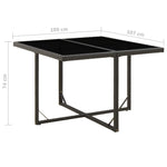 Outdoor Patio Square Poly Rattan Garden Dining Table With Glass Top Outside - Bargainia.com - 