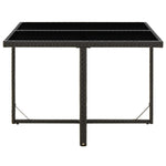 Outdoor Patio Square Poly Rattan Garden Dining Table With Glass Top Outside - Bargainia.com - 