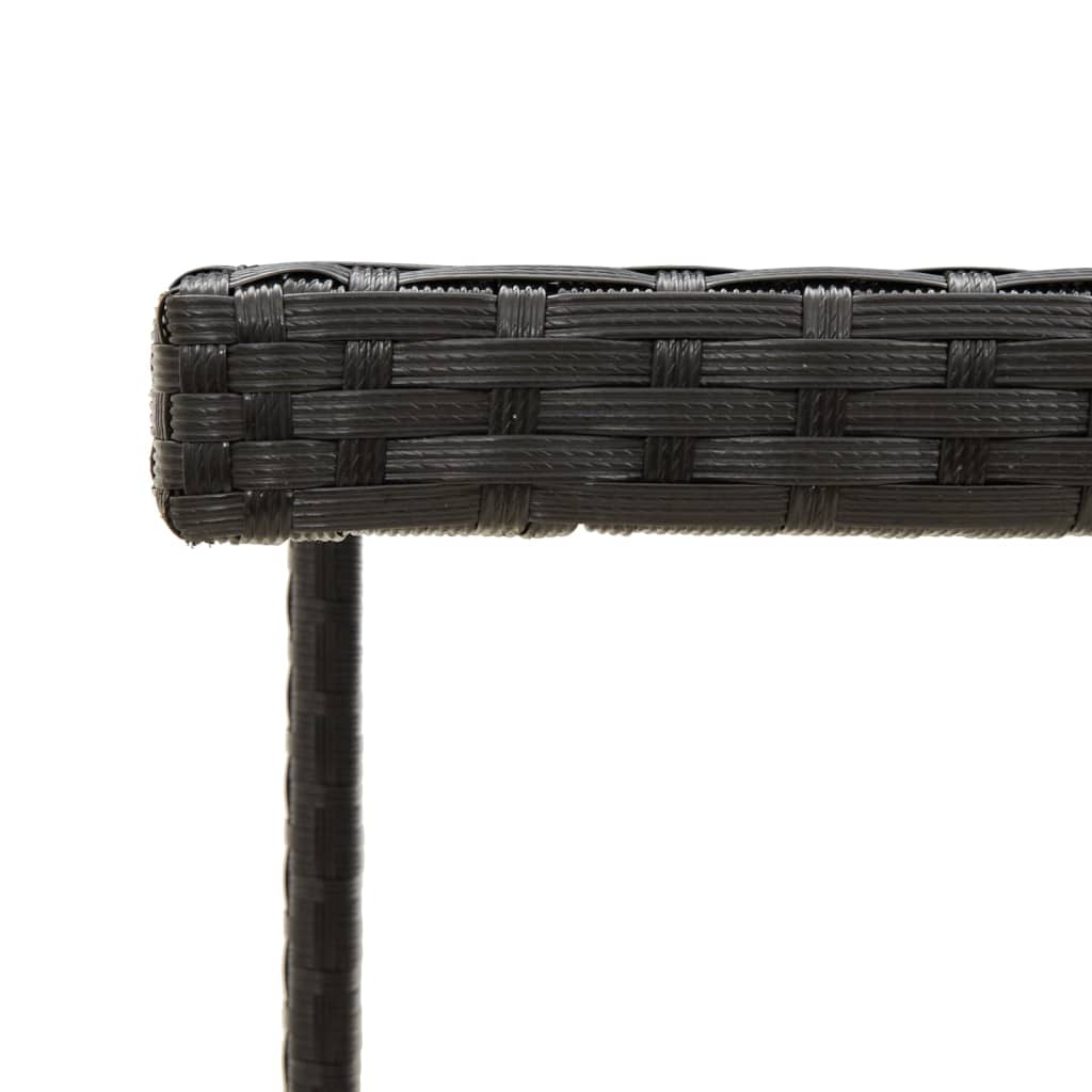 Outdoor Patio Square Poly Rattan Garden Dining Table With Glass Top Outside - Bargainia.com - 