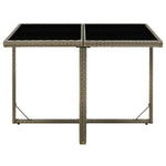 Outdoor Patio Square Poly Rattan Garden Dining Table With Glass Top Outside - Bargainia.com - 