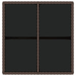 Outdoor Patio Square Poly Rattan Garden Dining Table With Glass Top Outside - Bargainia.com - 