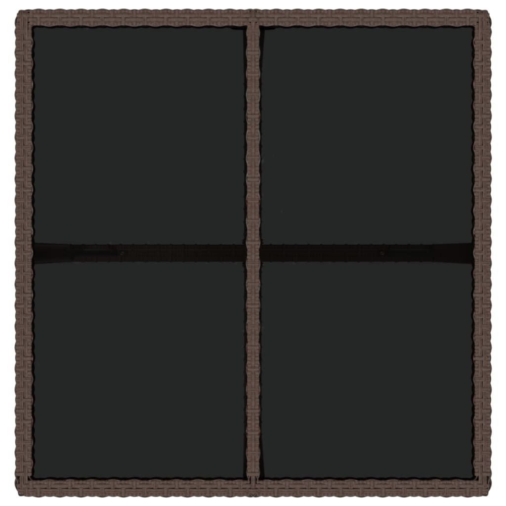 Outdoor Patio Square Poly Rattan Garden Dining Table With Glass Top Outside - Bargainia.com - 