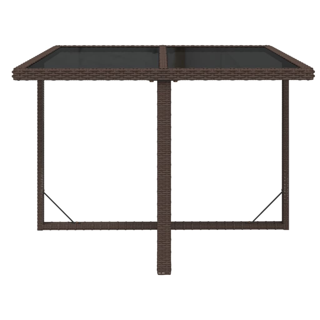 Outdoor Patio Square Poly Rattan Garden Dining Table With Glass Top Outside - Bargainia.com - 8720286667088 - 316788