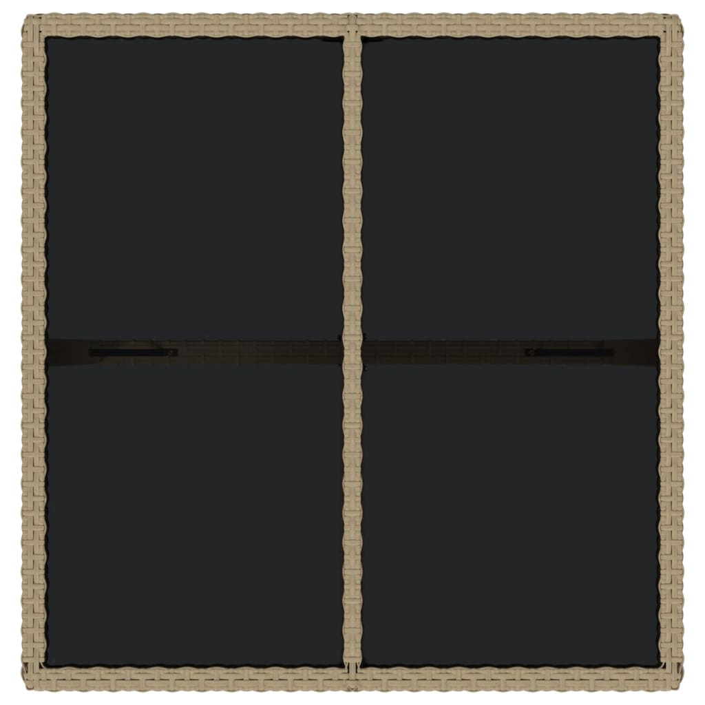 Outdoor Patio Square Poly Rattan Garden Dining Table With Glass Top Outside - Bargainia.com - 8720286667095 - 316789