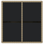 Outdoor Patio Square Poly Rattan Garden Dining Table With Glass Top Outside - Bargainia.com - 