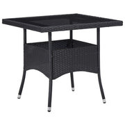 Outdoor Patio Square Poly Rattan Garden Dining Table With Glass Top Outside Tables - Bargainia.com - 8719883727271 - 46177