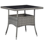 Outdoor Patio Square Poly Rattan Garden Dining Table With Glass Top Outside Tables - Bargainia.com - 