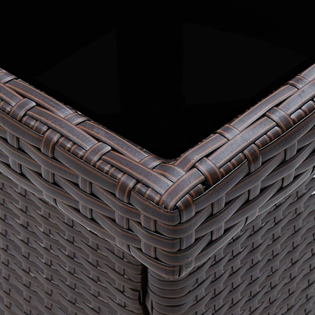 Outdoor Patio Square Poly Rattan Garden Dining Table With Glass Top Outside Tables - Bargainia.com - 8720286089293 - 310552