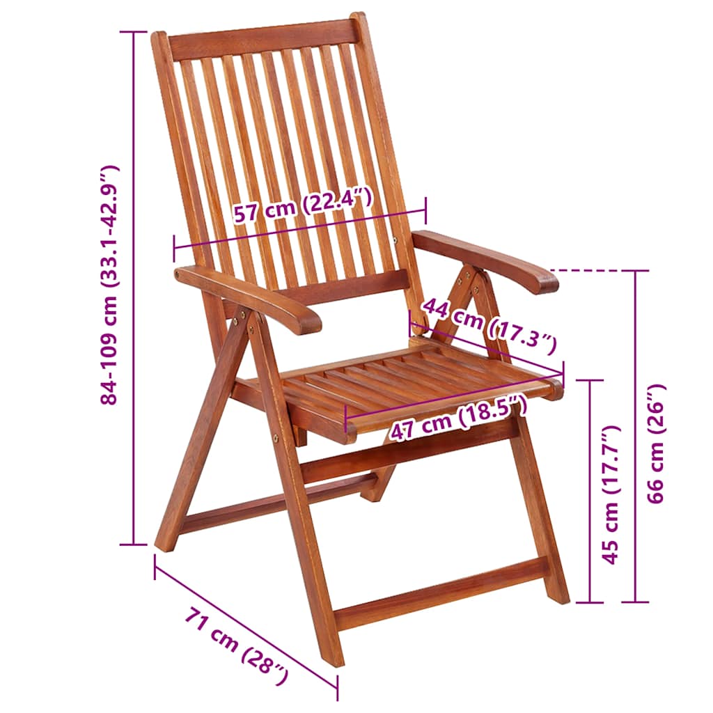 Outdoor Patio Wooden Foldable Garden Chairs Acacia Wood Seats 2 3 4 6 8 pcs - Bargainia.com - 8718475965763 - 41820