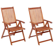 Outdoor Patio Wooden Foldable Garden Chairs Acacia Wood Seats 2 3 4 6 8 pcs - Bargainia.com - 8718475965763 - 41820