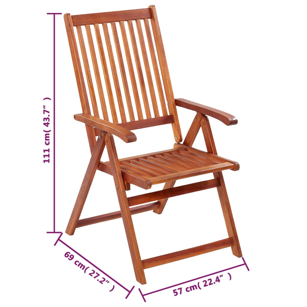 Outdoor Patio Wooden Foldable Garden Chairs Acacia Wood Seats 2 3 4 6 8 pcs - Bargainia.com - 