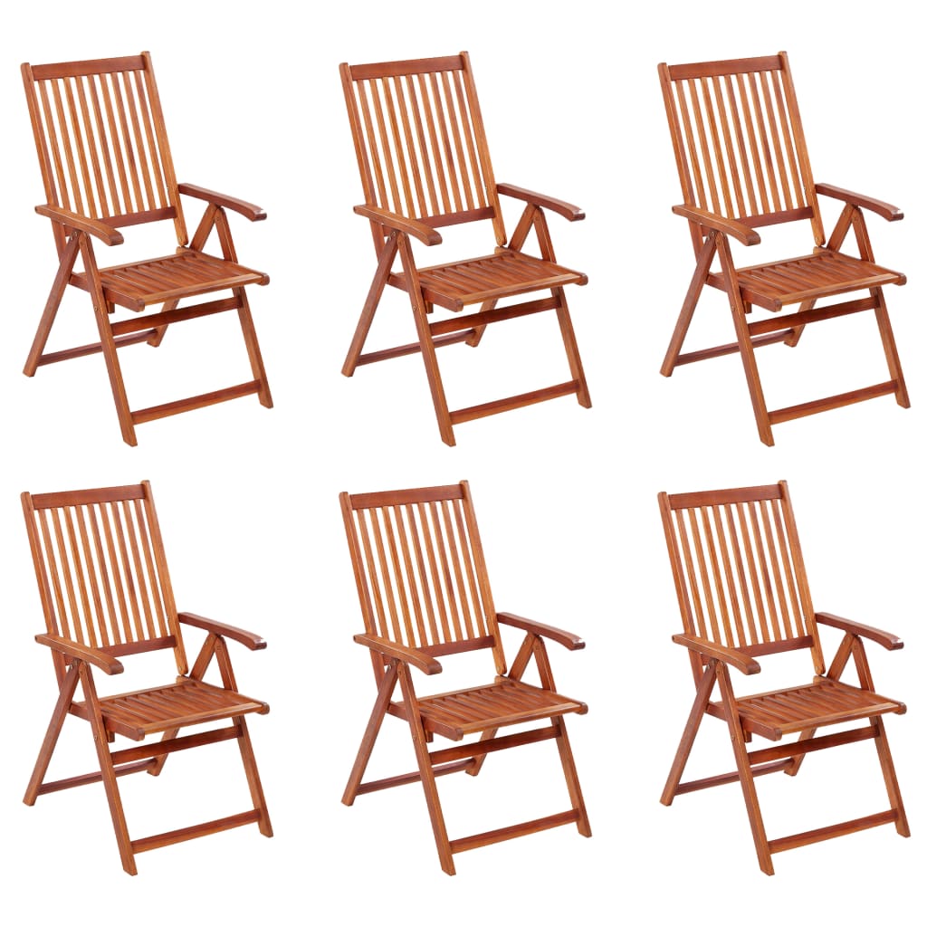 Outdoor Patio Wooden Foldable Garden Chairs Acacia Wood Seats 2 3 4 6 8 pcs - Bargainia.com - 8720286297650 - 3065516