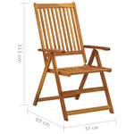 Outdoor Patio Wooden Foldable Garden Chairs Acacia Wood Seats 2 3 4 6 8 pcs - Bargainia.com - 