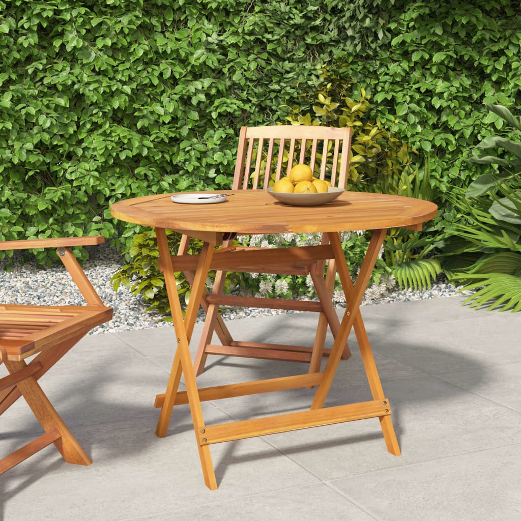 Outdoor Patio Wooden Folding Garden Dining Table Acacia Wood Tables Brown - Bargainia.com - 