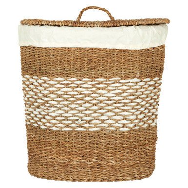 Oval Multi Seagrass Basket With Lid - Bargainia.com - 5018705439747