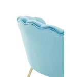 Ovala Aqua Blue Velvet Scalloped Chair - Bargainia.com - 5018705490236