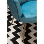 Ovala Aqua Blue Velvet Scalloped Chair - Bargainia.com - 5018705490236