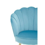 Ovala Aqua Blue Velvet Scalloped Chair - Bargainia.com - 5018705490236