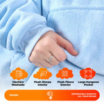 Oversized Sherpa Fleece Hoodie Blanket - Baby Blue - Bargainia.com - 5056536110367