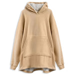 Oversized Sherpa Fleece Hoodie Blanket - Beige - Bargainia.com - 