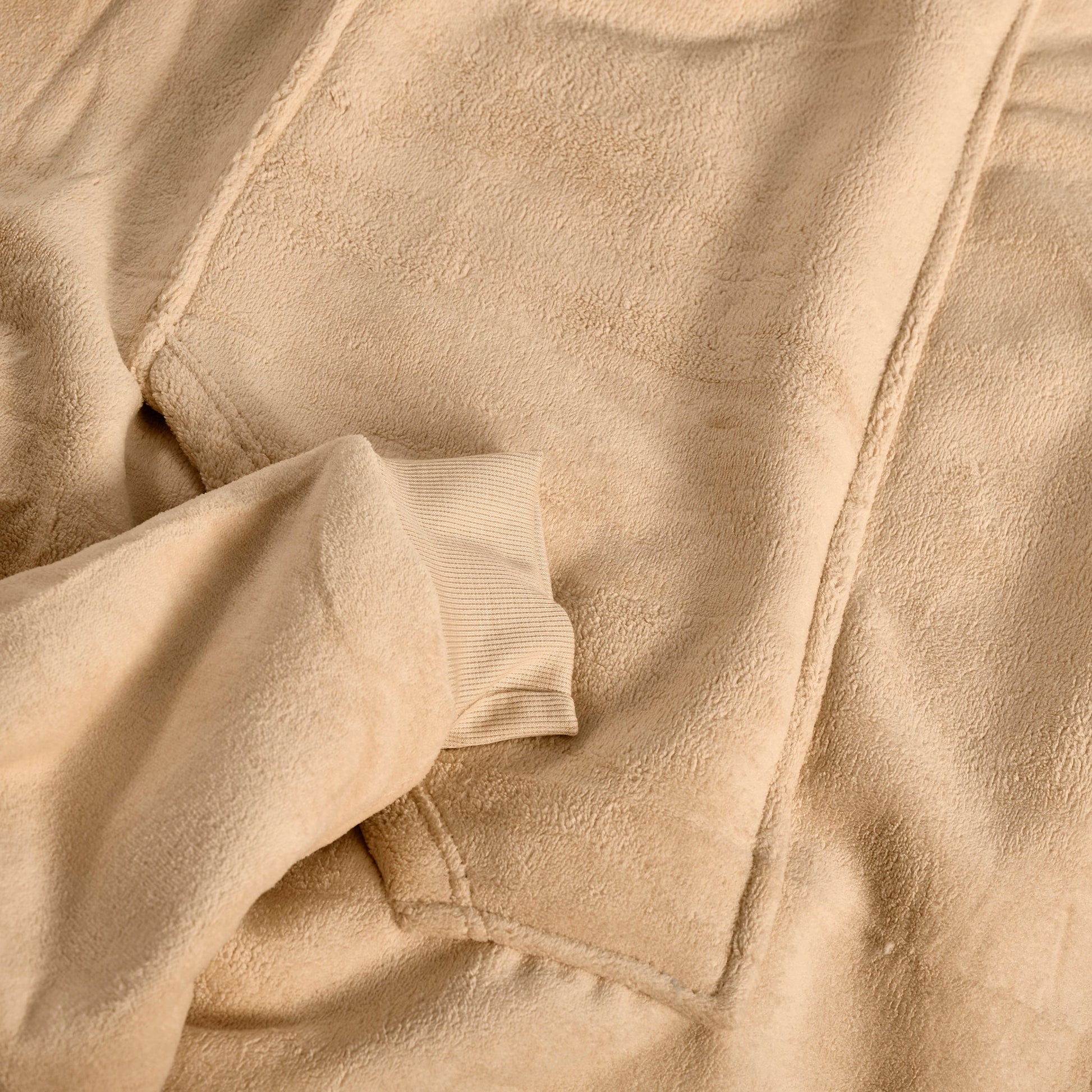 Oversized Sherpa Fleece Hoodie Blanket - Beige Bargainia.com