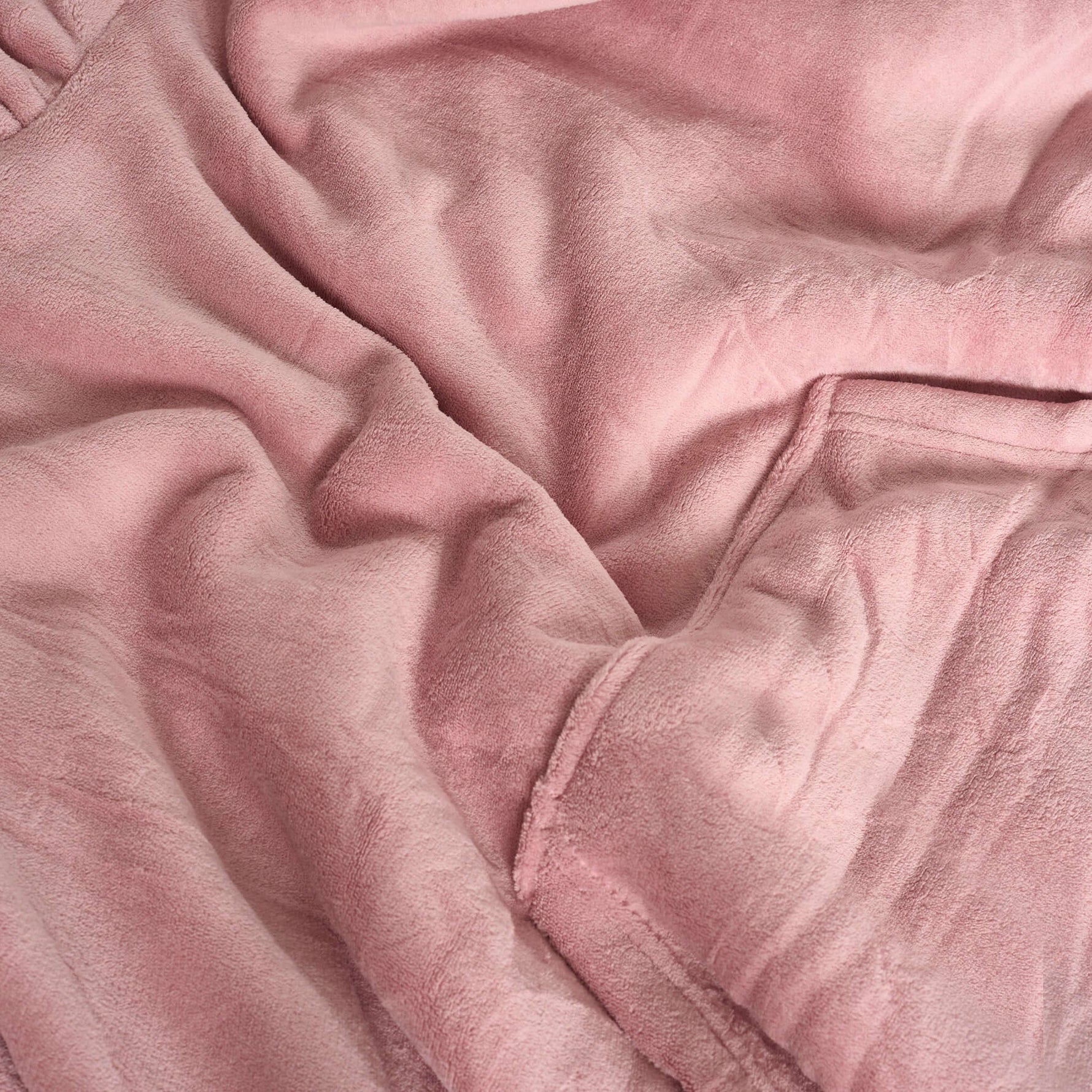 Oversized Sherpa Fleece Hoodie Blanket - Blush Pink - Bargainia.com - 