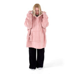 Oversized Sherpa Fleece Hoodie Blanket - Blush Pink - Bargainia.com - 