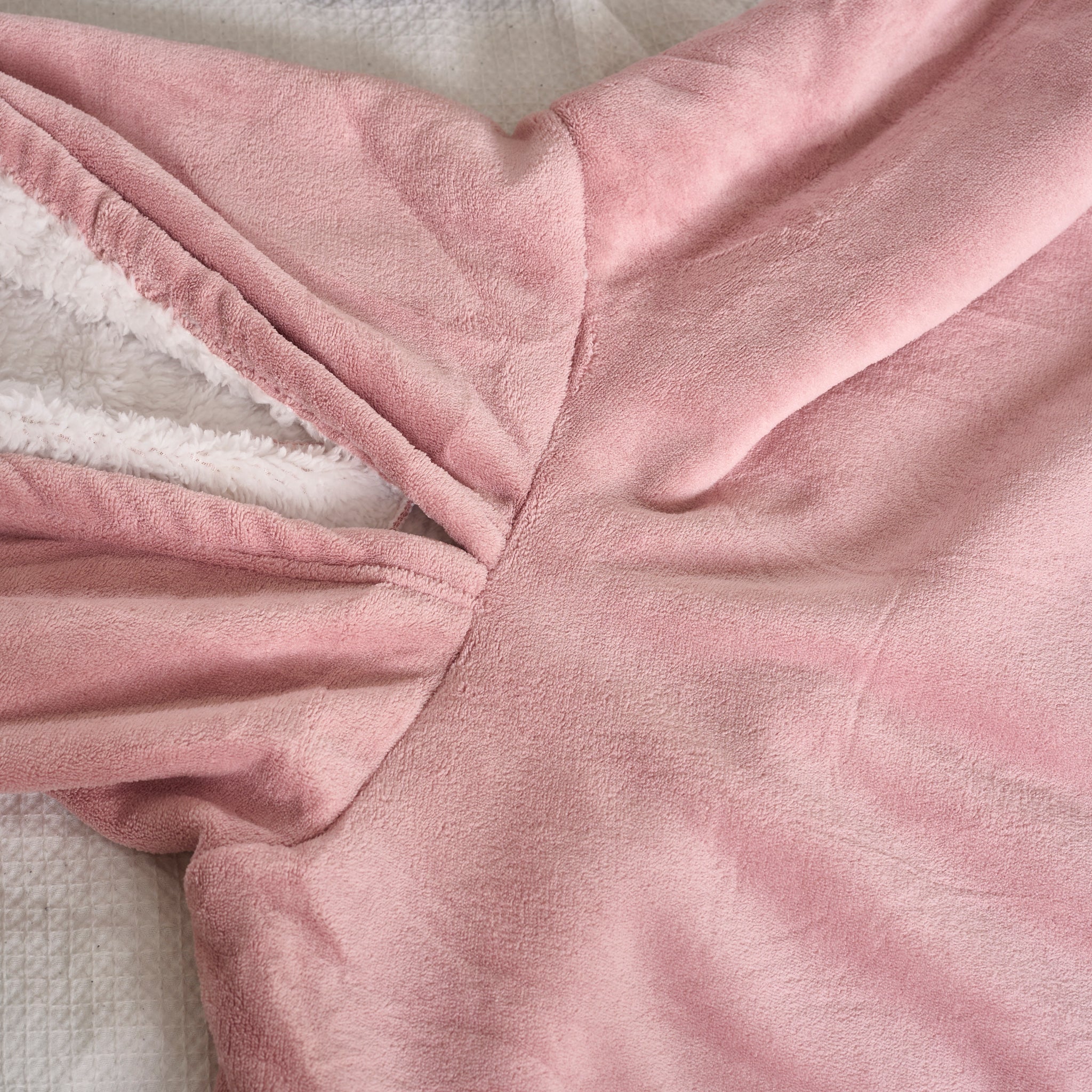 Oversized Sherpa Fleece Hoodie Blanket - Blush Pink Bargainia.com