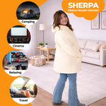 Oversized Sherpa Fleece Hoodie Blanket - Ivory Cream - Bargainia.com - 5056536110343