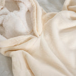 Oversized Sherpa Fleece Hoodie Blanket - Ivory Cream - Bargainia.com - 