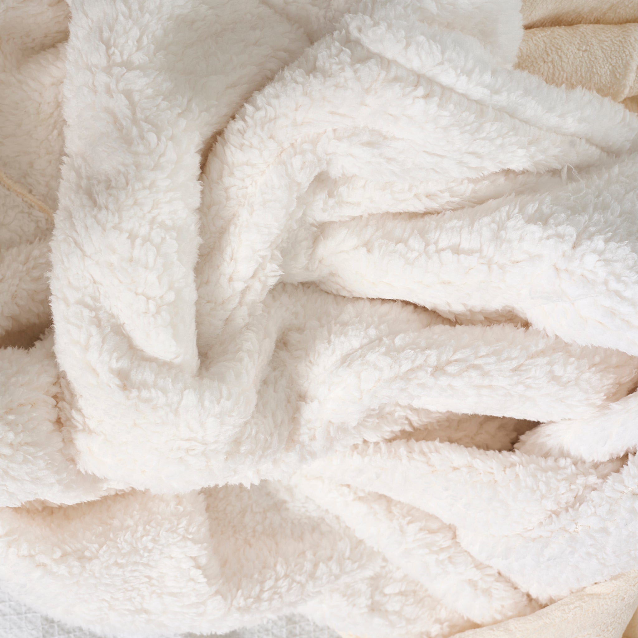 Oversized Sherpa Fleece Hoodie Blanket - Ivory Cream Bargainia.com